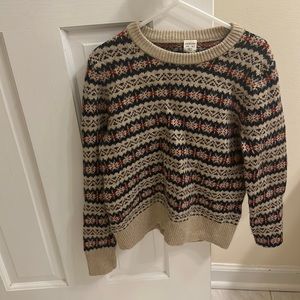 Crewcuts boys wool blend sweater. Blue and red fair isle print. Size 6/7. In GUC